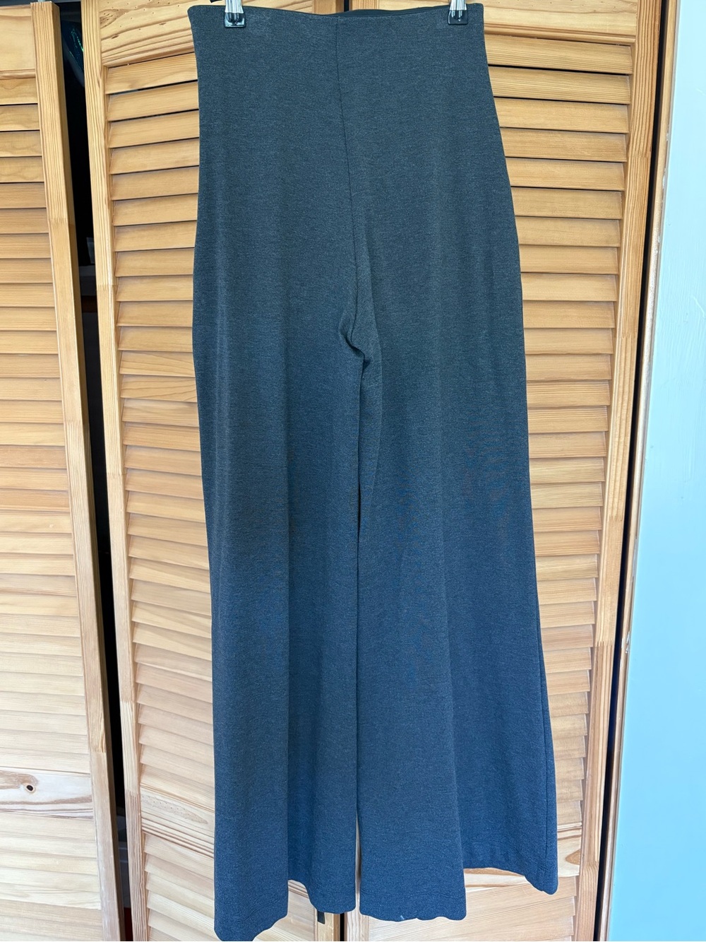Quince Ponte Wide Leg Flare Pants — Charcoal